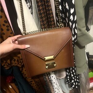 Michael kors Brown Leather Chain Shoulder Bag